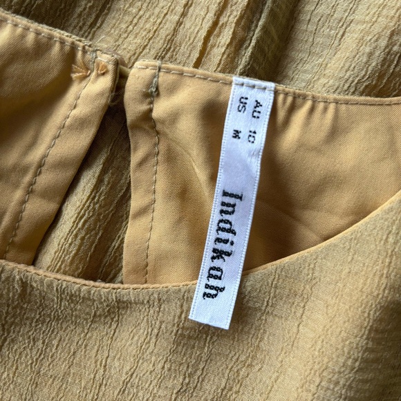 Hello Molly Medium Once In a Blue Moon Mini Dress with Long Sleeves Mustard - Picture 10 of 10